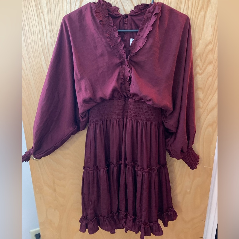 Maroon long sleeve mini